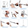 Doksvp Window Buddy 3 en 1 Raclette Vitre Professionnel Nettoyage Vitre Kit,130CM Lave Vitre Telescopique,180° Manche Telescopiq