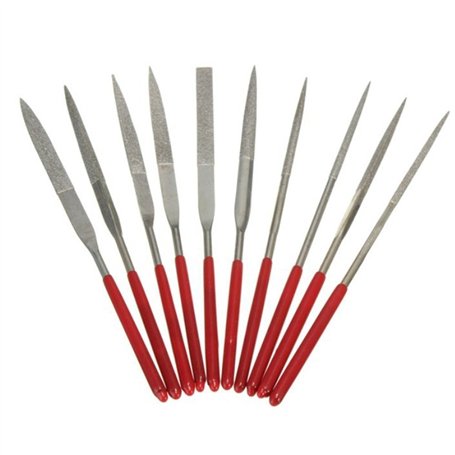 Limes aiguilles professionnelles de bijoutier en diamant et métal – Lot de 10 pièces