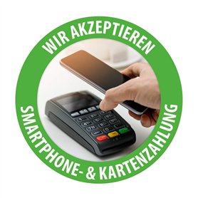 Autocollant : paiement sans contact possible par smartphone - Autocollant rond