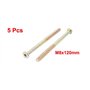 sourcing map M8 x 120mm vis tête hexagonale creuse vis boulon ton Bronze 5 pcs