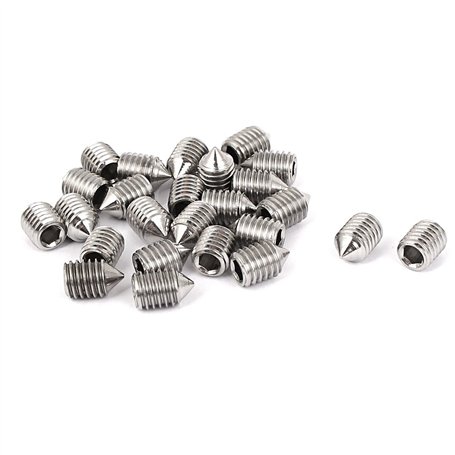 sourcing map Vis Pointeau Conique pour Poignée de Porte Vis Sans Tête Hexagonale M8x12mm Acier Inoxydable 25pcs