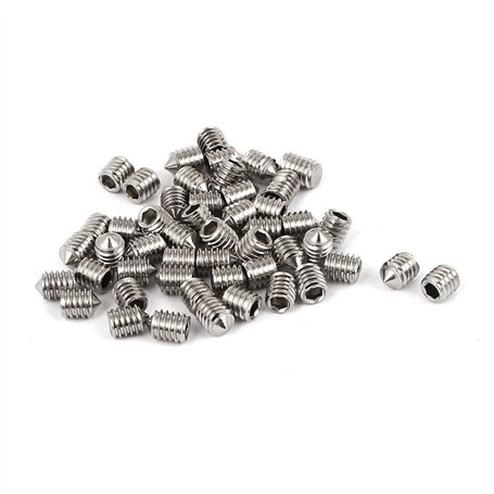 sourcing map Vis Pointeau Conique pour Poignée de Porte Vis Sans Tête Hexagonale M4 x 5mm acier inoxydable 304 50 Pcs