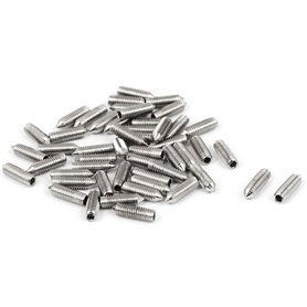 sourcing map Vis Pointeau Conique pour Poignée de Porte Vis Sans Tête Hexagonale M3 x 10 mm hexagonale ton argent 50 pièces