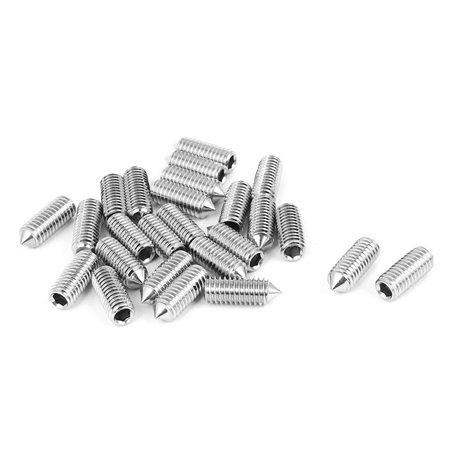 sourcing map Vis Pointeau Conique pour Poignée de Porte Vis Sans Tête Hexagonale M6x16mm 1mm Distance acier inox 25pcs