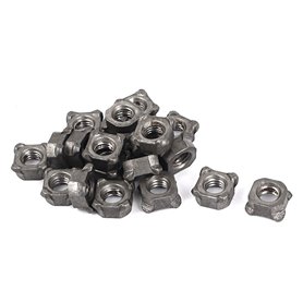 sourcing map M6 x 1mm pas acier carbone carré métrique écrous à souder DIN 928 pcs 20 gris
