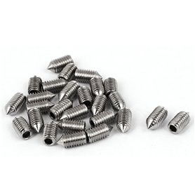 sourcing map Vis Pointeau Conique pour Poignée de Porte Vis Sans Tête Hexagonale M5 x 10mm Argenté 25pcs