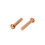 sourcingmap 40pcs Rivets 2mm x 12mm 13mm Longueur Tête Ronde Cuivre Solide Fixations Doré