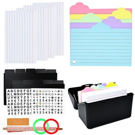 ADERTOS Boîtes à Fiches Index Card Box Comprend 150 Index de Couleurs