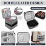 ADERTOS Trousse de Maquillage Organisateur de Vernis à Ongles Gris Sac de Rangement pour Vernis à Ongles Etui à Vernis à Ongles 