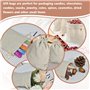 DTYGUIXE 50 Petits Sacs en Coton Mousseline avec Cordon de Serrage - Pochon Tissu pour Bijoux, Pièces, Épices (14*10cm) - Inclus