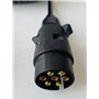 Zephyrix Rallonge Remorque 7 Broches 2m Étanche IP67, Câble Universel en Laiton avec Connecteur Mâle à Mâle Anticorrosion pour C
