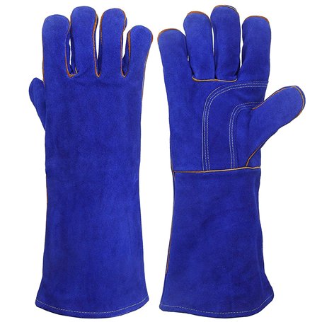 KIM YUAN Gants de soudage en cuir – Résistants à la chaleur/au feu