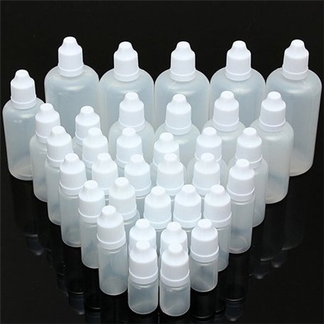 Lot de cinq flacons souples compte-gouttes pour gouttes oculaires