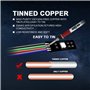 CARLITS 10M 22AWG 4 Broches Câble D'extension RGB Fil Electrique 4x0.32mm² 22 Jauge 33ft Cordon Ligne 4 Conducteurs pour Bande d