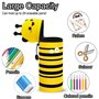 GDFJBG Trousse Ecole 2 en1 en Silicone Souple - Trousse Silicone Verticale, Kawaii Requin Trousse Porte-Stylo de Table,Porte-Plu