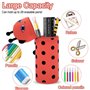 GDFJBG Trousse Ecole 2 en1 en Silicone Souple - Trousse Silicone Verticale, Kawaii Requin Trousse Porte-Stylo de Table,Porte-Plu