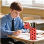 GDFJBG Trousse Ecole 2 en1 en Silicone Souple - Trousse Silicone Verticale, Kawaii Requin Trousse Porte-Stylo de Table,Porte-Plu
