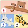 YNOUYRS Trousse Ecole 2 en1 en Silicone Souple-Set thème animalier stylos à encre gel effaçables,Kawaii Porte-Plume,stylo gel No