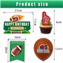 44PCS Football Américain Ensemble D'Anniversaire De Ballon Football Américain Decoration Gateau BannièRe D'Anniversaire Annivers