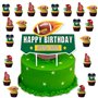 44PCS Football Américain Ensemble D'Anniversaire De Ballon Football Américain Decoration Gateau BannièRe D'Anniversaire Annivers