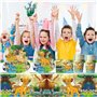 51PCS Lion Thème Couverts De Fête, King Vaisselle De Fête d'Anniversaire Ensemble De Vaisselle Anniversaires Fournitures De Déco