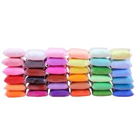IhLux Argile Séchée à l'air Libre 36 Couleurs Ultra Légère avec Outils Pâte à Modeler Douce et Extensible Argile à Modeler Magiq