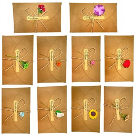 10 Pièces Rétro Kraft Fait à La Main