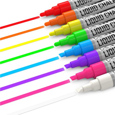 Kassa propose un paquet de 10 marqueurs à craie liquide multicolores néon non toxiques