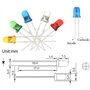 Gasea 500Pcs 5mm LED Diode Électroluminescente Lumière Émettant Diode Assortiment Kit Électroniques de Lampes Composants Pour Ar