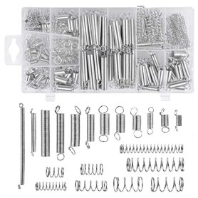Gasea 200pcs Ressorts de Compression et de Rallonge Assortiment en Acier Galvanisé 8 Tailles Traction Ressorts et 12 Tailles Com