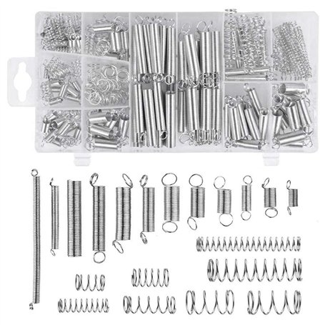 Gasea 200pcs Ressorts de Compression et de Rallonge Assortiment en Acier Galvanisé 8 Tailles Traction Ressorts et 12 Tailles Com