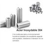 Gasea 200PCS Kit Assortiment Vis Hex Tête Allen 10 Types Sans Tête Hexagonale M3 M4 M5 M6 M8 à Six Pans Creux en Acier Inoxydabl