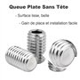 Gasea 200PCS Kit Assortiment Vis Hex Tête Allen 10 Types Sans Tête Hexagonale M3 M4 M5 M6 M8 à Six Pans Creux en Acier Inoxydabl