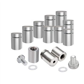 Gasea 24pcs Standoff Publicité Acier Inoxydable Entretoise Mur à Visser Boulon d'Écartement en Verre Clous de Publicité Fixation
