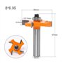 Gasea 3pcs 8mm 4-Lame Fraise à Bois T-Forme Fraise de Rainure Set Coupe Outil de Travail du Bois Orange Lame Hauteur:6mm, 8mm, 1