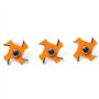 Gasea 3pcs 8mm 4-Lame Fraise à Bois T-Forme Fraise de Rainure Set Coupe Outil de Travail du Bois Orange Lame Hauteur:6mm, 8mm, 1