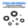 Glarks Assortiment de 410 rondelles plates métriques M2 M2,5 M3 M4 M5 M6 M8 M10 en alliage plaqué zinc noir