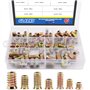 Glarks 95pcs Écrous à Vis en Alliage de Zinc Hexagonal Bride Filetage Assortiment Assortiment pour Meubles en Bois