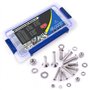 Glarks 665 pcs Acier inoxydable 304 M3 M4 M5 M6 Phillips Vis à tête plate Boulons et écrous Plat joints d'étanchéité Rondelles r
