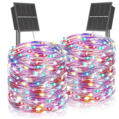 Lot de 2 Guirlande Solaire Exterieur