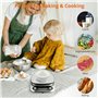 Proster Balance de Cuisine Numérique Rechargeable 3g-10kg Balance Alimentaire Haute Précision 1g Balances Multifonctionnelles Pe