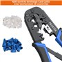 Proster Ensemble d'outils à sertir RJ45 avec 30 fiches de données modulaires RJ45 Cat5, 30 couvertures, 100 serre-câbles en nylo
