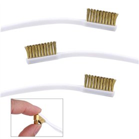FOGAWA 3pcs Brosses Métalliques Brosse en Laiton Broussailleux Mini Brosse de Nettoyage pour éliminer Rouille Taches et Fongique
