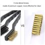 FOGAWA 3pcs Brosses Métalliques Brosse en Laiton Broussailleux Mini Brosse de Nettoyage pour éliminer Rouille Taches et Fongique