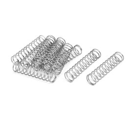 sourcing map Ressort de Compression 1mmx12mmx50mm 304 Acier Inoxydable Argenté 10pcs