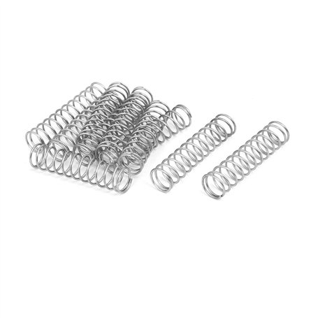 sourcing map Ressort de Compression 1mmx12mmx50mm 304 Acier Inoxydable Argenté 10pcs