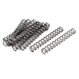 sourcing map Ressort de Compression 1mmx7mmx50mm 304 Acier Inoxydable Argenté 10pcs