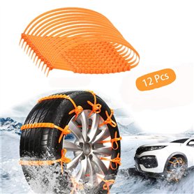 izosen Lot de 12 chaînes à neige antidérapantes universelles pour voiture