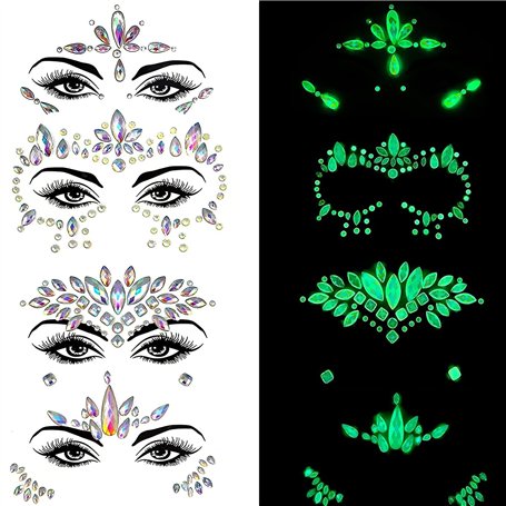 Briller dans les autocollants de bijoux du visage noir
