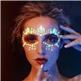 Briller dans les autocollants de bijoux du visage noir, Sirène face gemmes les yeux diamants Peinture corporelle pour le festiva